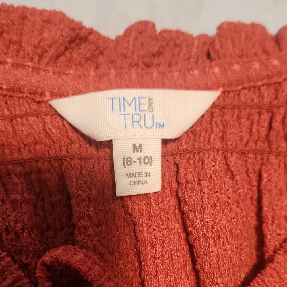 Time and Tru Rust Ruffled Blouse - Picture 2 of 2